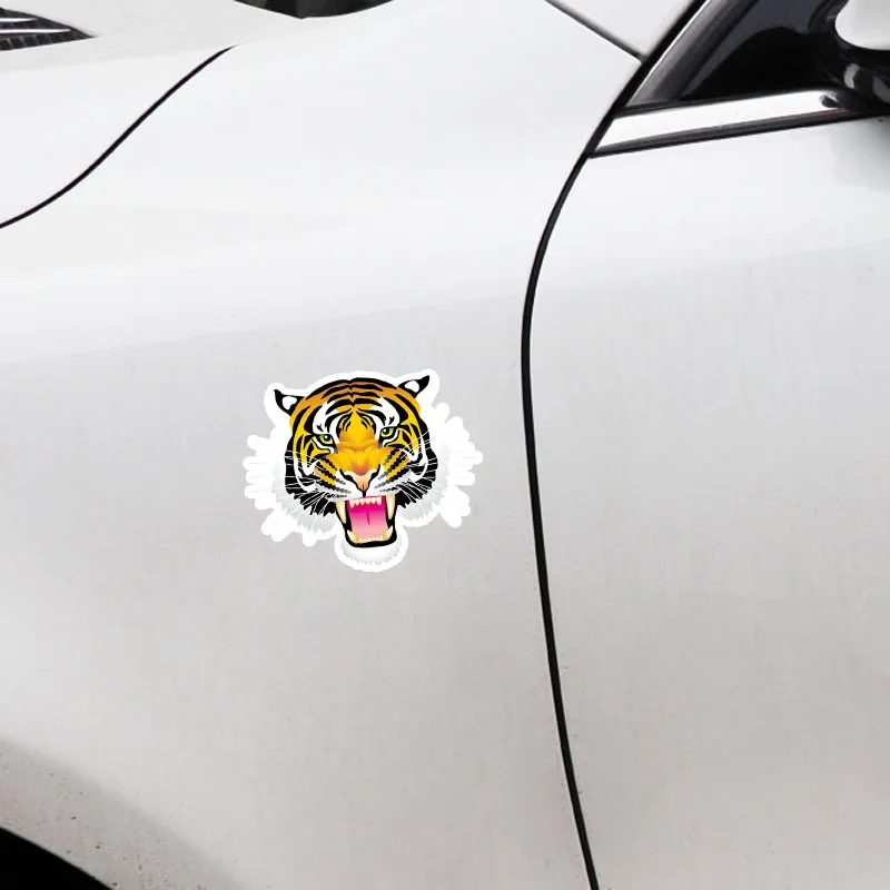 YJZT 14 7 см * 13 5 красивое животное голова тигра Портрет ПВХ автомобильная Наклейка