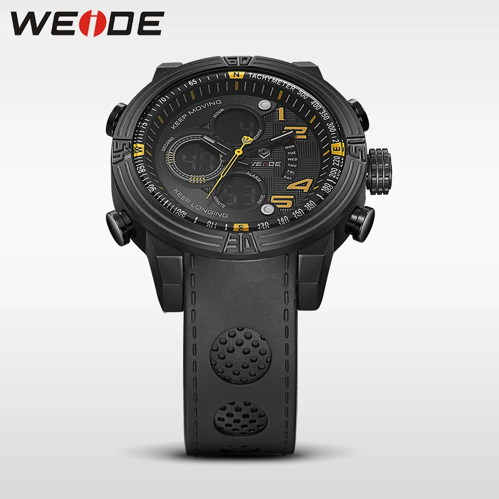 WEIDE кварцевые повседневные часы, военные спортивные часы, водонепроницаемые, несколько часовых поясов, мужские часы, будильник, электронные наручные часы