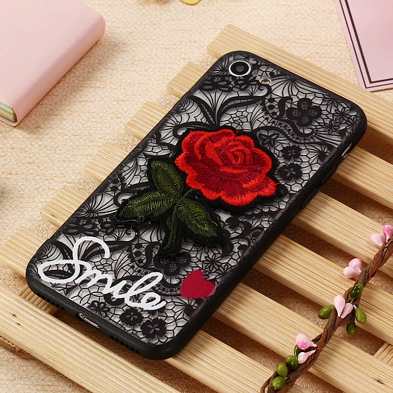 Floral Phone Case For iPhone 7 8 Plus TPU Silicon Rose Flower Cases X 6 6S 5 5S Lanyard Coque | Мобильные телефоны и