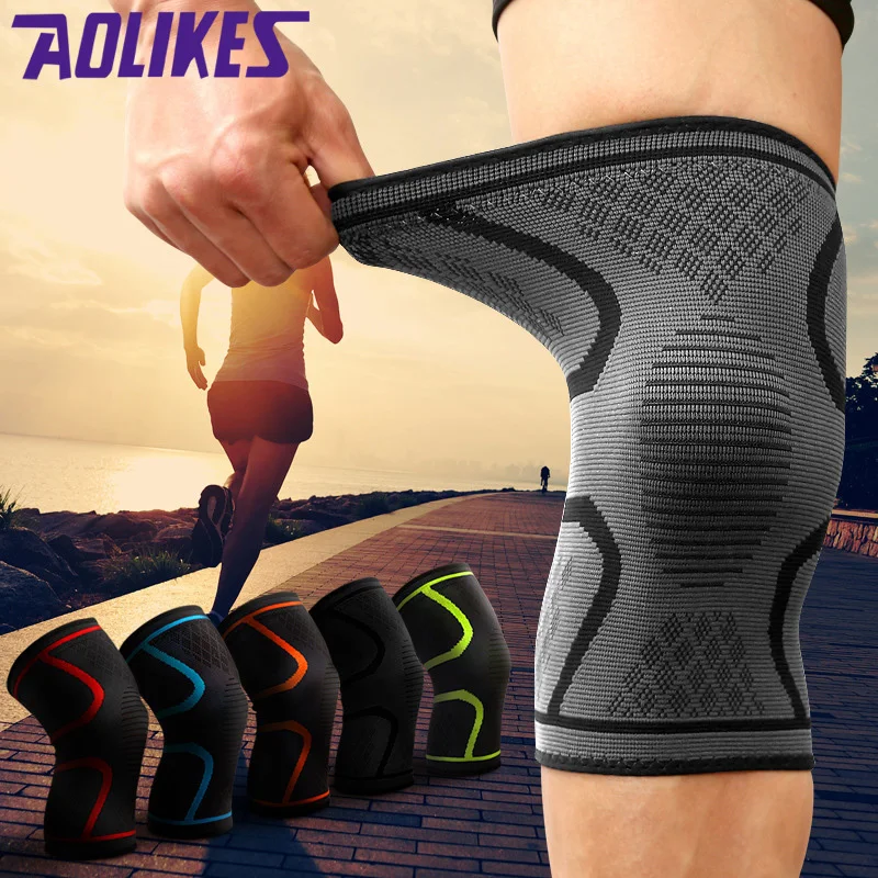 

AOLIKES 1 шт. спортивные баскетбольные наколенники Поддержка Фитнес тренажерный зал эластичный нейлон сжатия коленей спортивный свитер с длин...