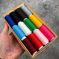 jod 12pcs color polyester sewing thread sewing machine line sewing thread on cone small spool of household hand stitching diy