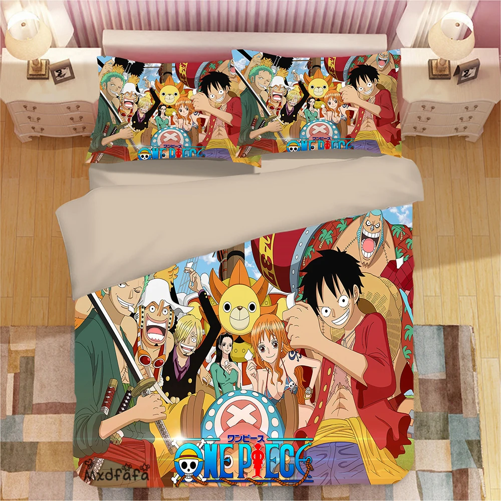 Комплект постельного белья Luffy из 1 пододеяльника и 2 наволочек в японском стиле