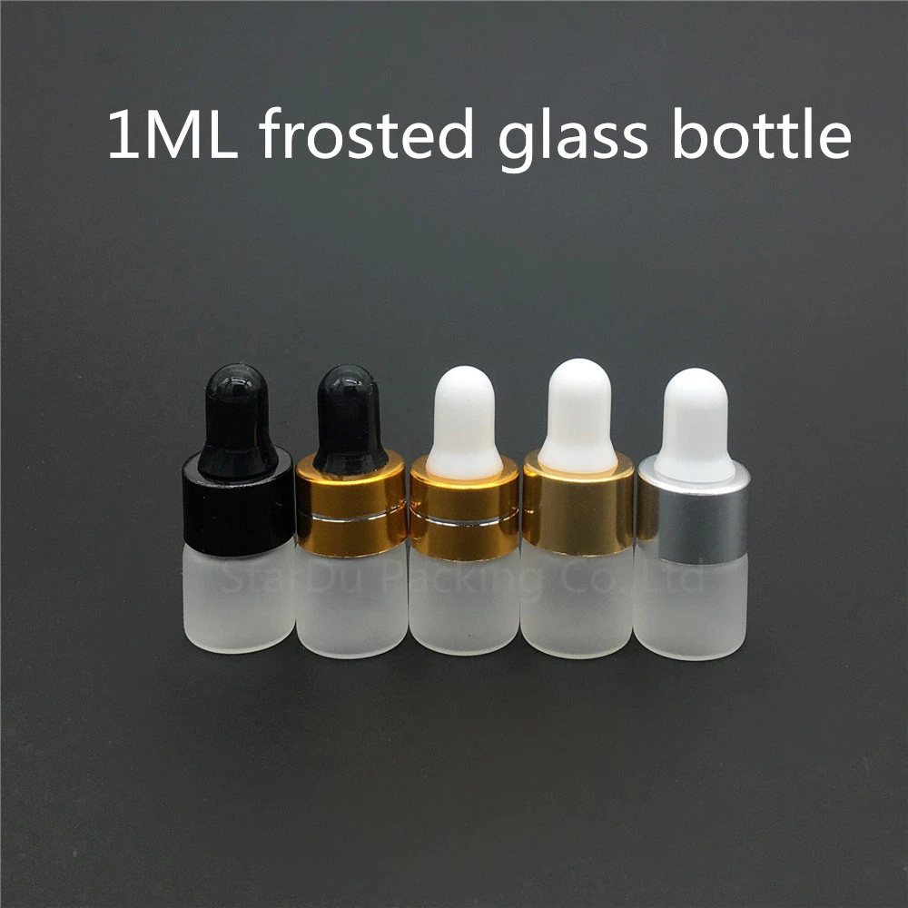 

1ML empty Frosted Glass Bottle 1cc Mini Glass Vial With Pipette Dropper, High Quality Glass Bottle 500pcs