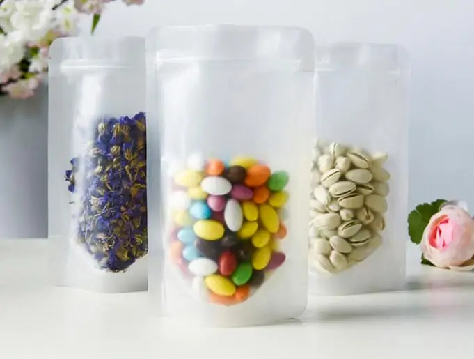 100 шт. матовый прозрачный пластиковый упаковочный пакет с застежкой-молнией