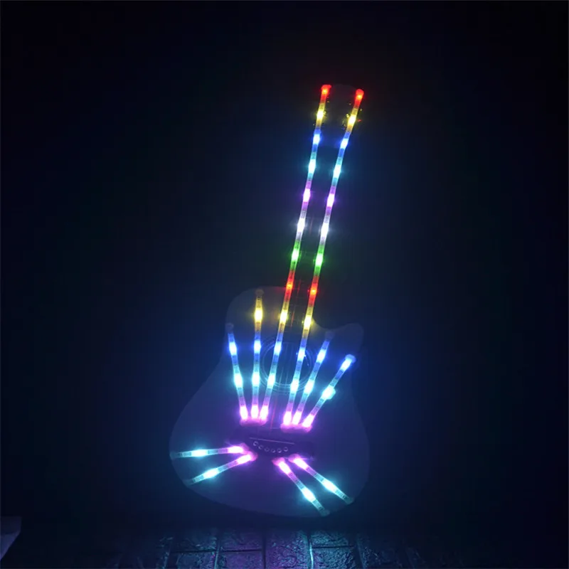 

M66 Ballroom dance led costumes RGB light guitar bar performance dj show props robot men glowing costume luminous costume led dj