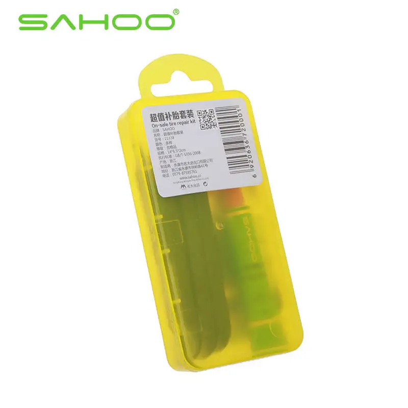yellow Бренд SAHOO, набор инструментов для ремонта велосипедных шин, резиновый портативный фетальный набор, лучшее качество, велосипедные аксессуары - Цвет: yellow