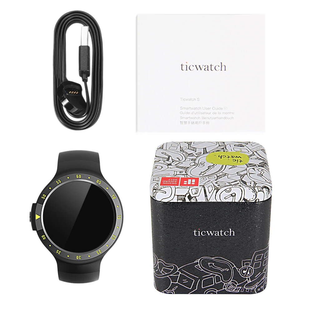 Ticwatch S Aurora Sport Smart Watch Android Wear 2.0 Bluetooth 4.1 WIFI GPS Heart Rate IP67 Water Resistance Phone | Электроника