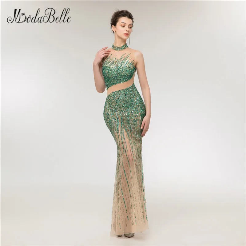 Modabelle 2018 новые тяжелые платья для выпускного вечера с бисером высоким воротом