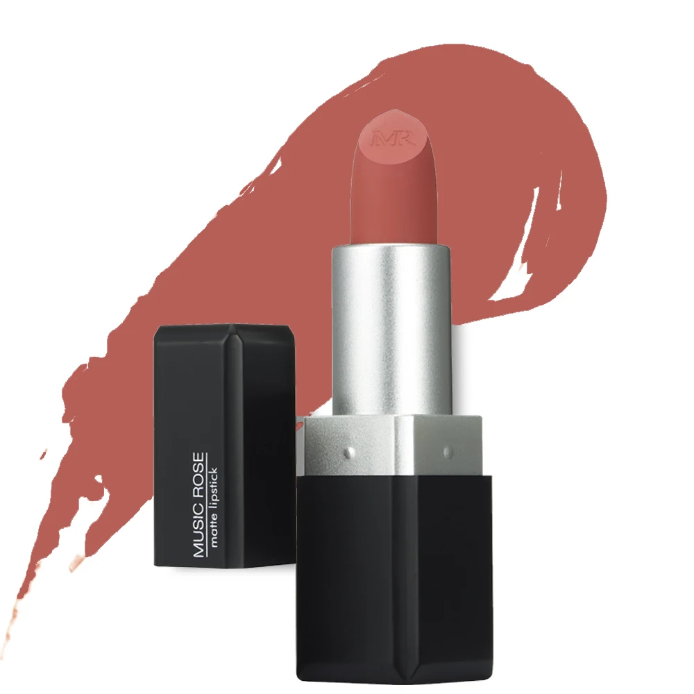 BearPaw 1PC Nude Waterproof Matte Lipstick Pumpkin Color Vitamin E Moisturizing Water-Resistant Professional |