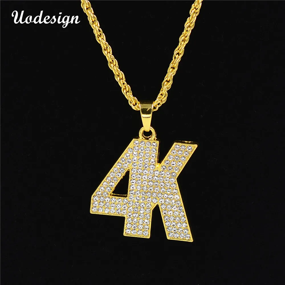 Женские и мужские подвески в стиле хип хоп со стразами буквами 4K|golden chain necklace|chain