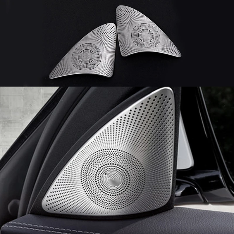 2x хромированная пластина из нержавеющей стали передняя дверь динамик панель