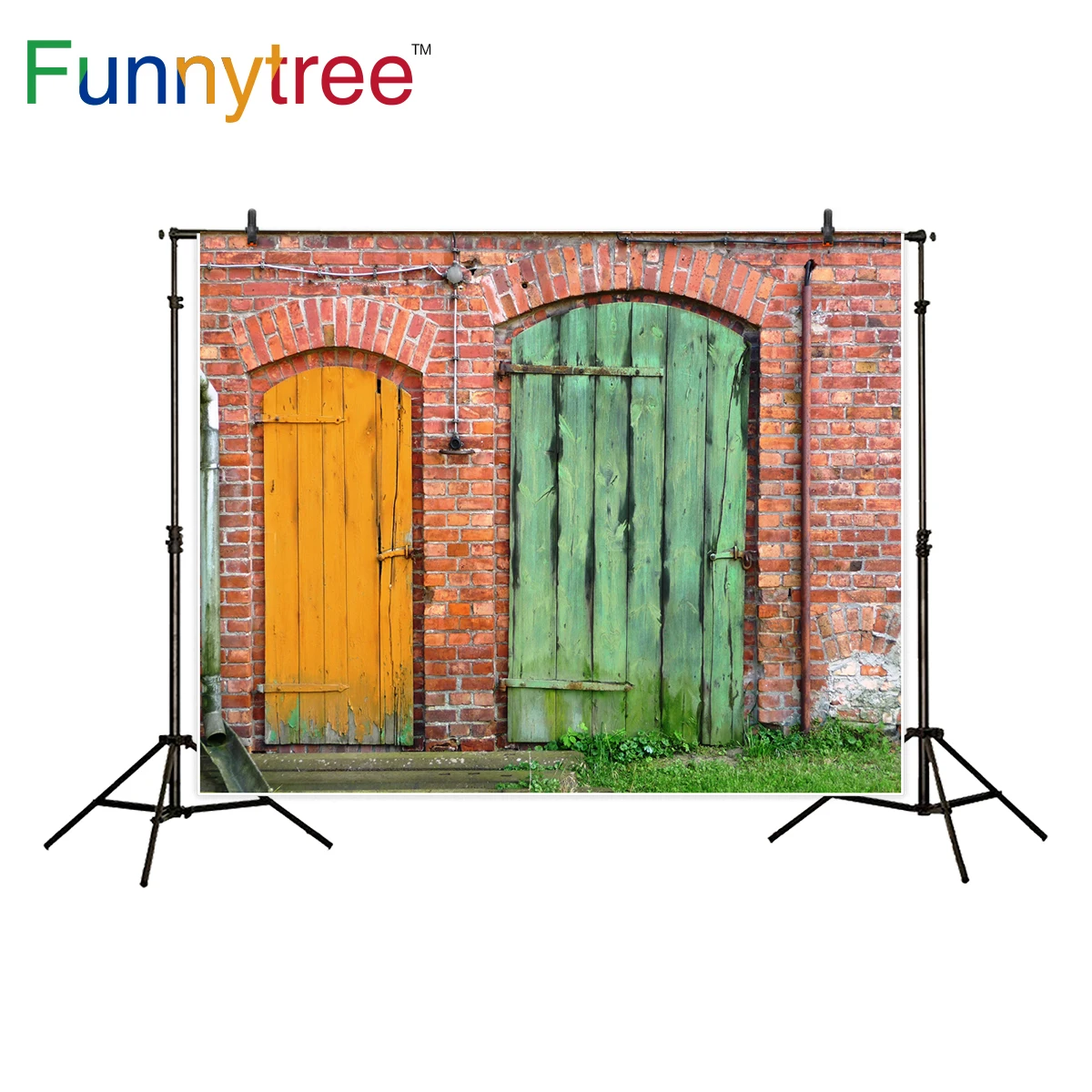 Funnytree background for photography old farm gate door brick wall backdrop photo studio photocall new | Электроника