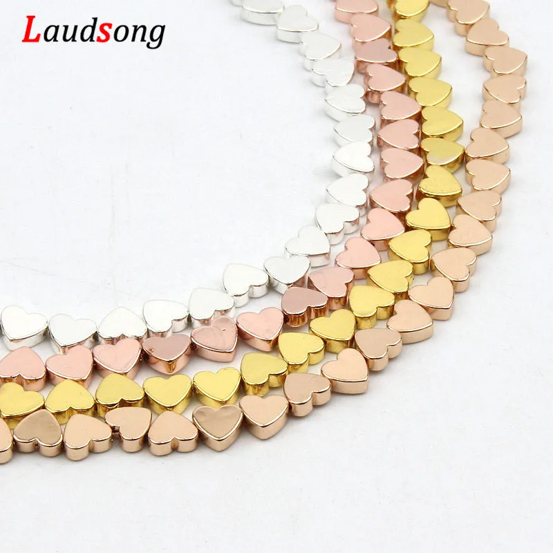 Бусы из натурального камня любящее сердце розового золота бусины с большим