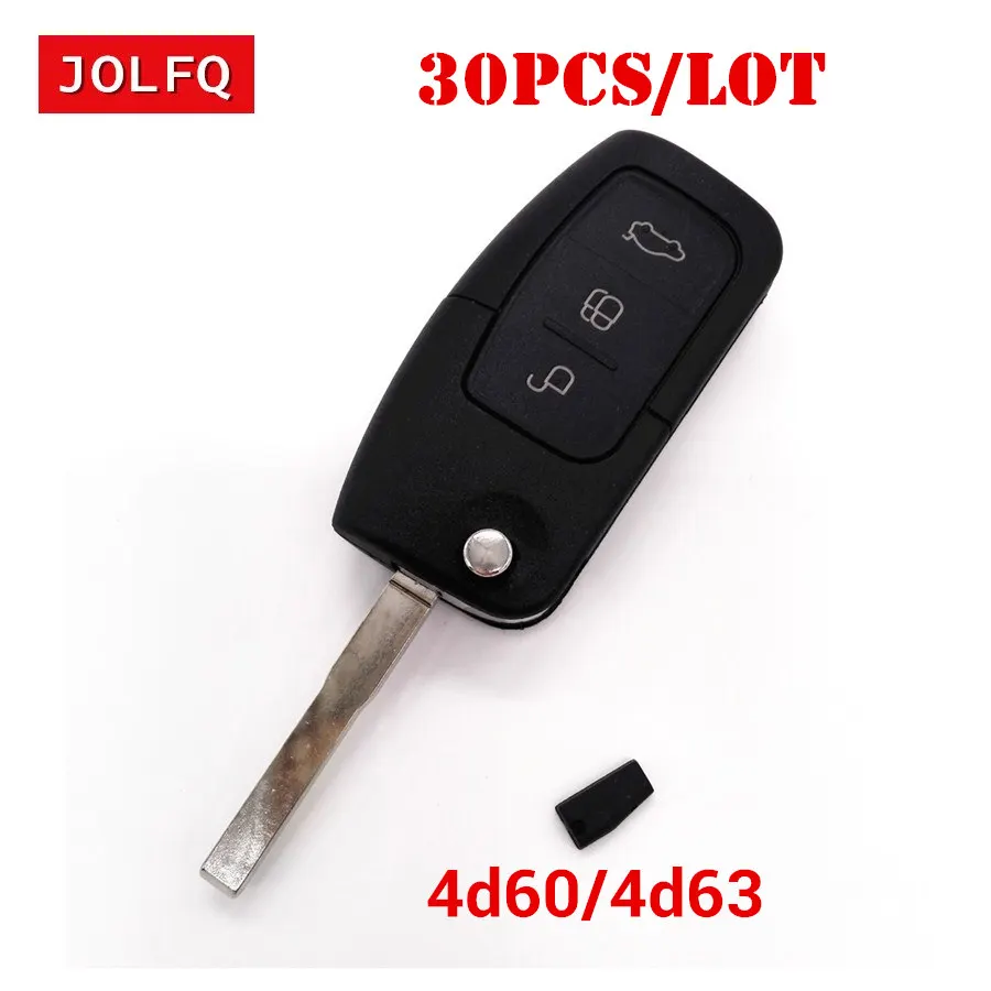 30 шт. DHL бесплатно для FORD Mondeo Focus Fiesta C Max S Galaxy 3 кнопки 433 МГц с чипом 4D63 БЕСКЛЮЧЕВОЙ