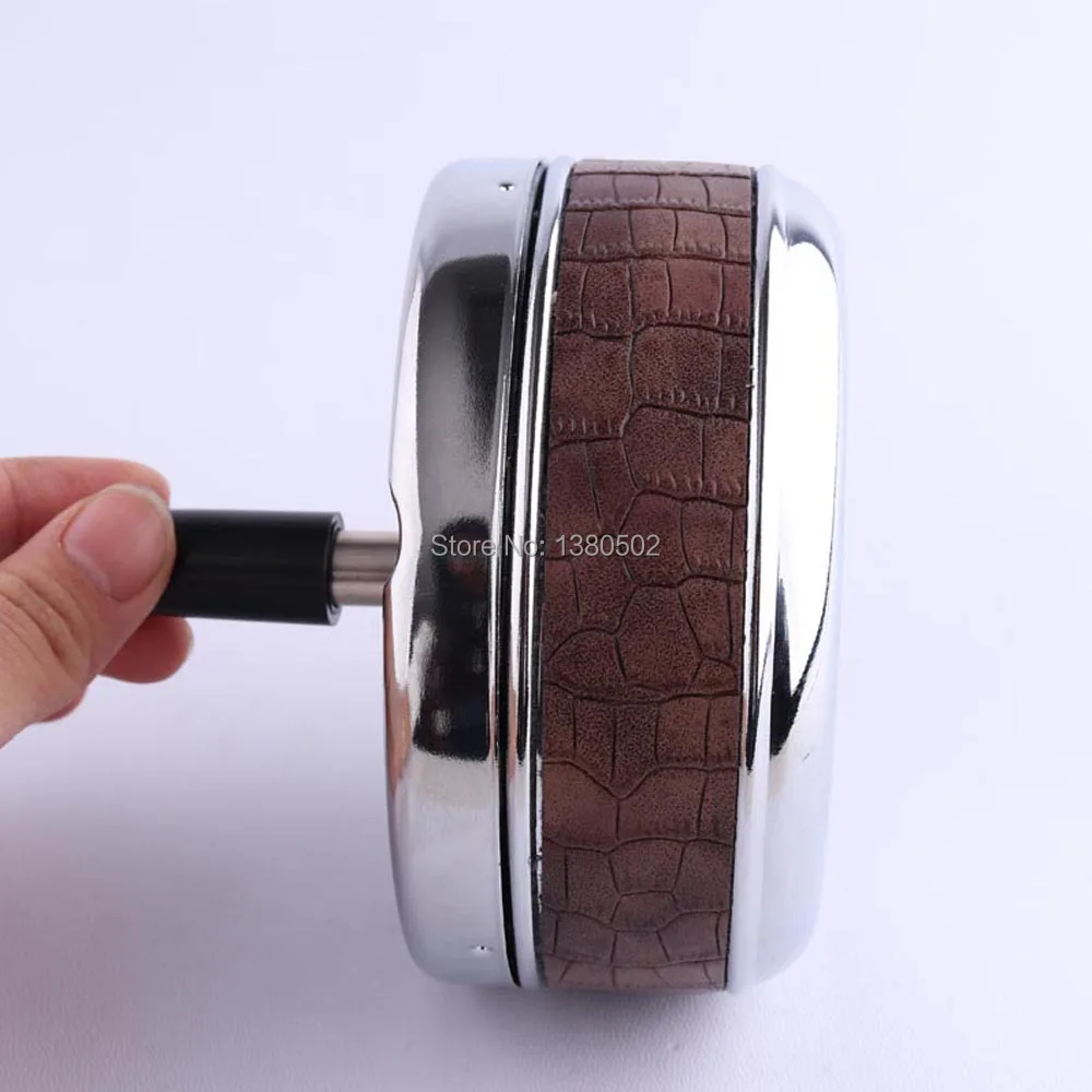 Stainles steel unique design pressing smokeless cigarette ashtray with lids cenicero | Дом и сад