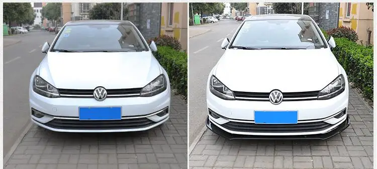 Для Гольфа 7,5 передний бампер Защита выхлопного отверстия Fit Volkswagen Golf7.5 тела набор БАМПЕР СЗАДИ лопатой задний спойлер черный
