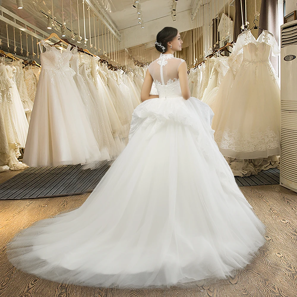 SL-040 Лидер продаж Свадебное платье принцессы с аппликацией из кристаллов цвета