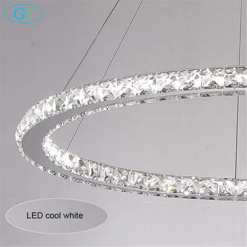 Большой современный светодиодный люстры 98 Вт 4 кольца K9 Кристалл Потолочный