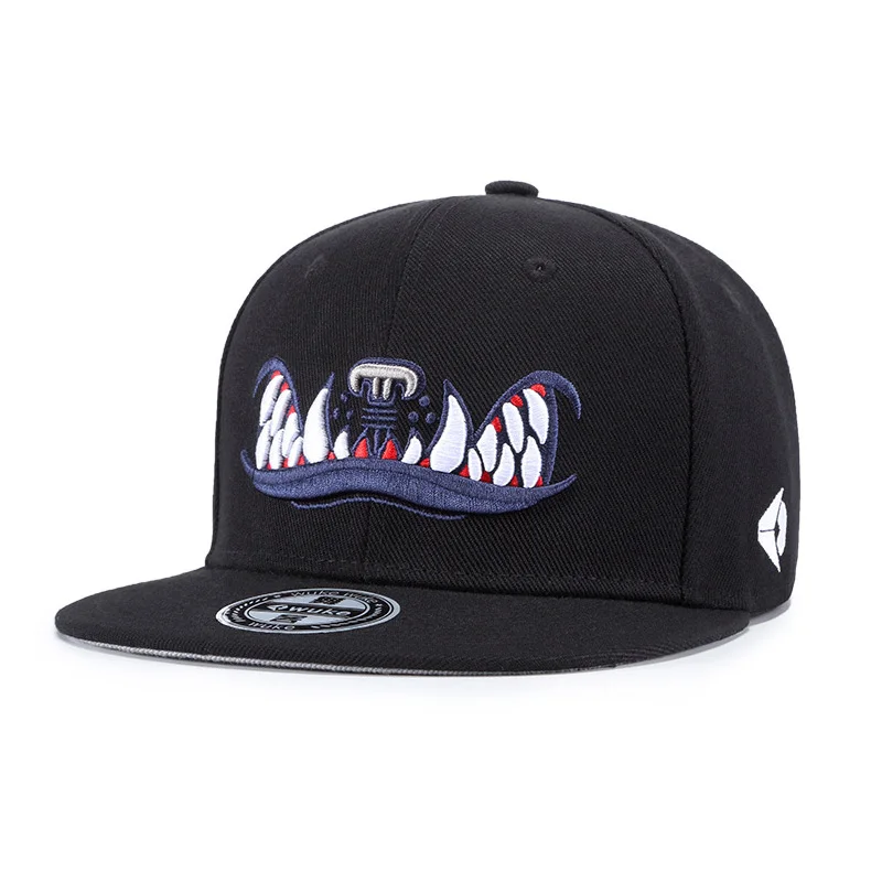 

Embroidery Snapback Baseball Cap For Women Men Bone Pattern Caps Cotton Popular Street Art Hats