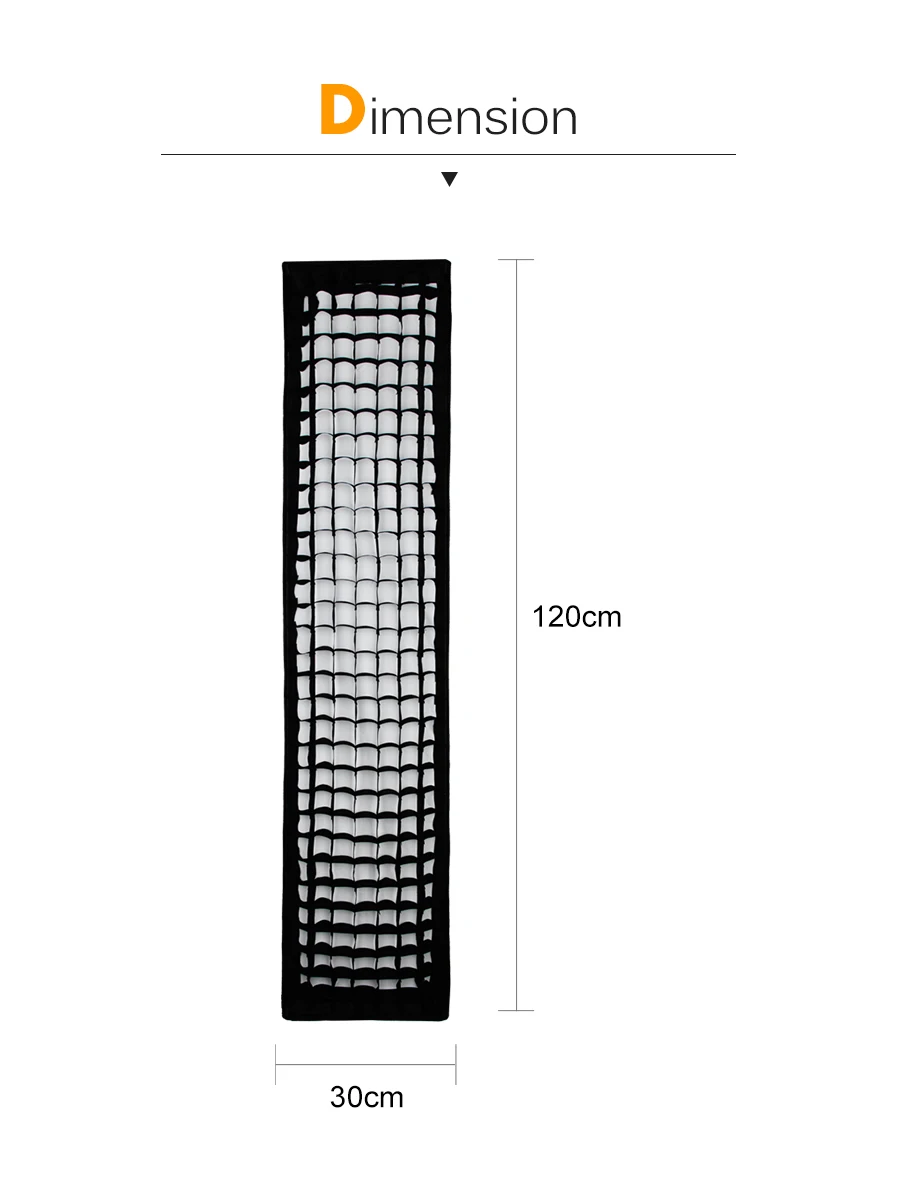 Godox 1" x 47" 30x120 см полоса сотовая сетка прямоугольный софтбокс для фото строб студия вспышка софтбокс Bowens Mount