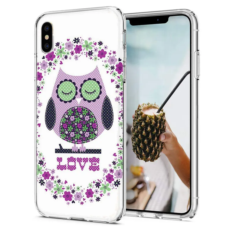 Мягкий чехол для iPhone X XS XR чехлы из ТПУ цветной поросенок единорог снег