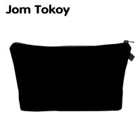 jom tokoy cosmetic organizer bag pure black cosmetic bag fashion women brand makeup bag