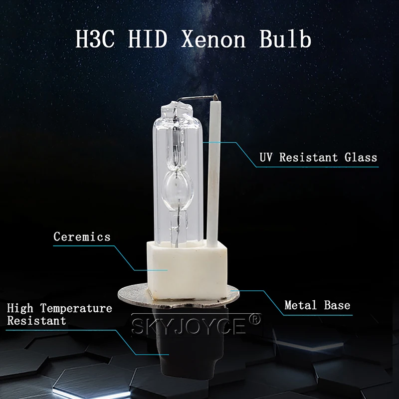 Ксеноновая HID-лампа SKYJOYCE 55 Вт H3C 3000K желтая 35 ксеноновая лампа 4300K 5000K 6000K 8000K