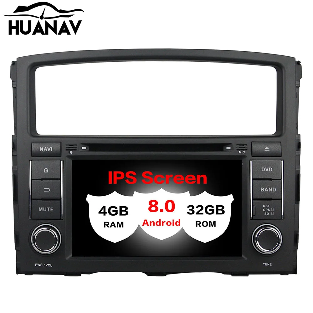 HUANVA Android 8 0 dvd плеер радио GPS навигация Mitsubishi PAJERO с кнопкой 2006 2012 Аудио карты