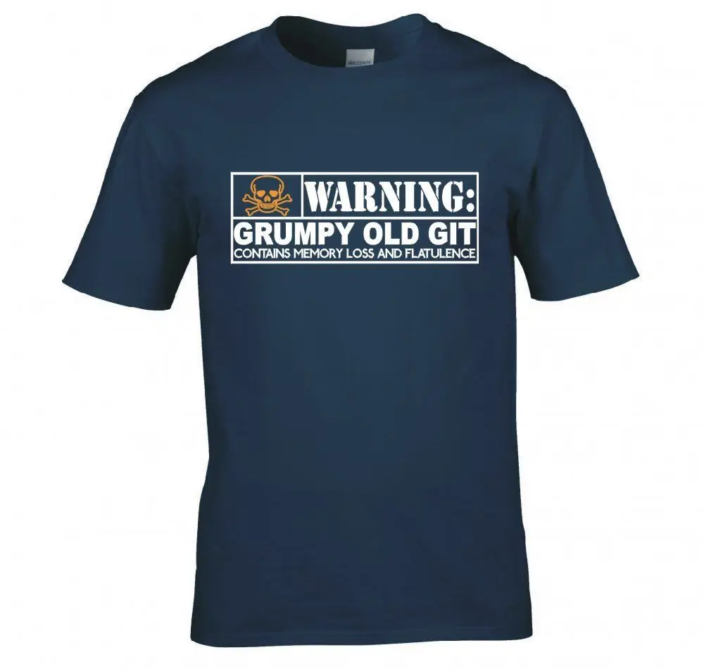 2019 New Famous Brand Men Classic Hot Sale 100% cotton Tops Tee Shirts Warning: Git Of Old Grumpy Shirt For | Мужская одежда