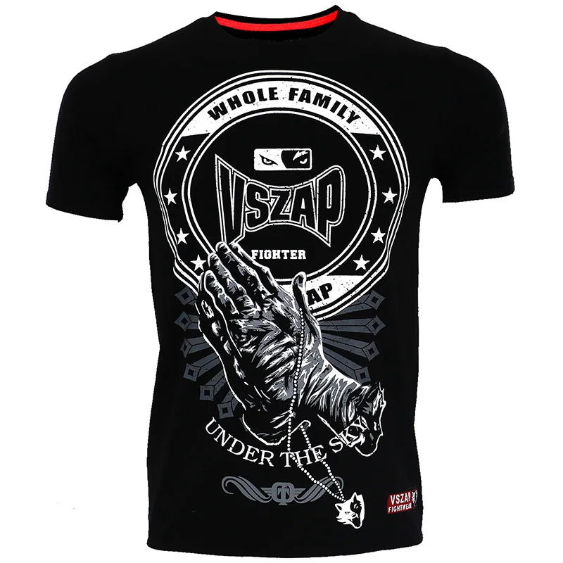 Таиланд Белый Лотос стиль боксерская тренировочная футболка MMA Tee кикбоксинг
