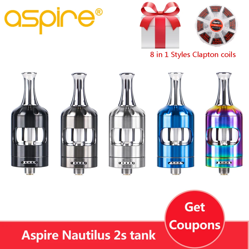 Бесплатный подарок Aspire Nautilus 2s бак 2 6 мл распылитель Топ заполнения MTL электронная