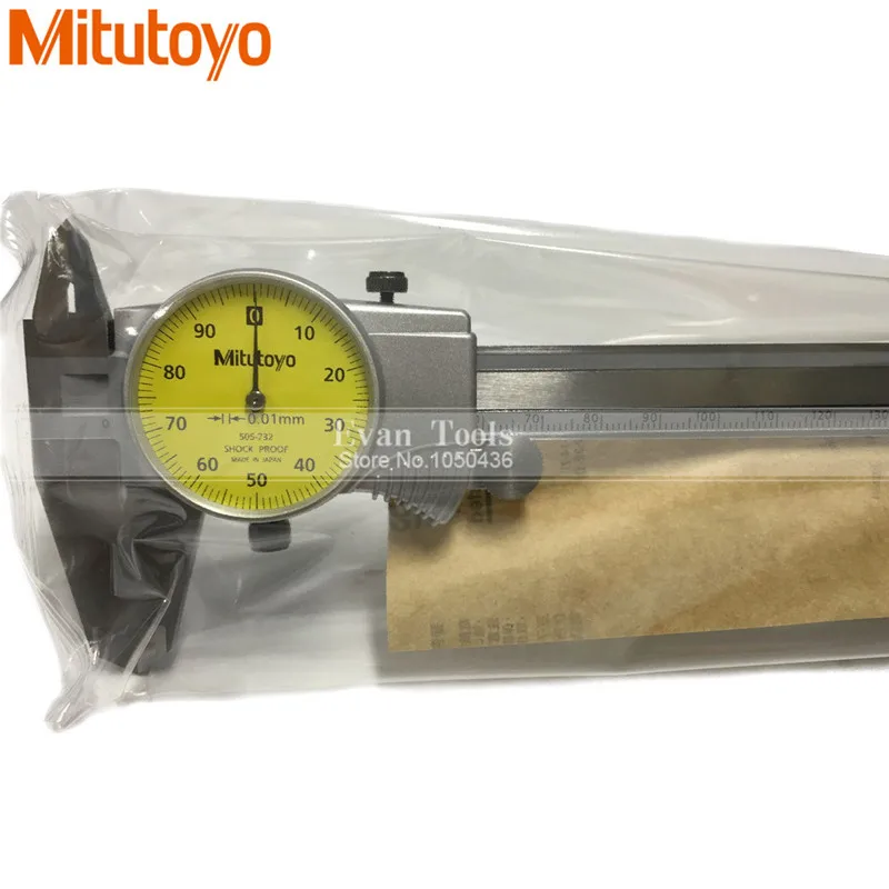 100% Оригинальный штангенциркуль Mitutoyo 0 150 мм/0 01 циферблат 505 732 из нержавеющей стали