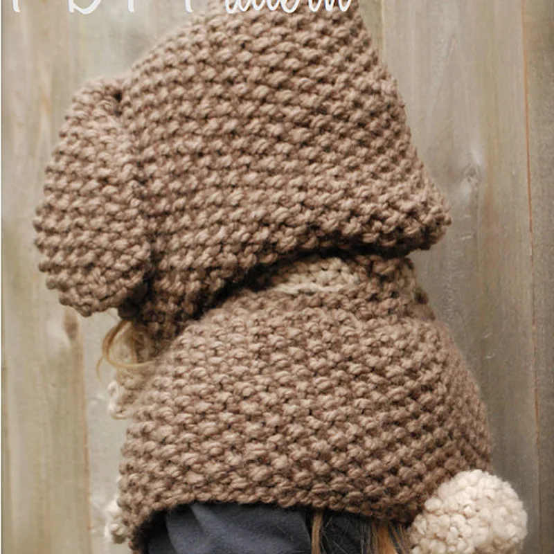 DreamShining Зимние Детские Шапки и Уха Кролика Шаль Дети Шерсть Вязаный Шляпы Девочки