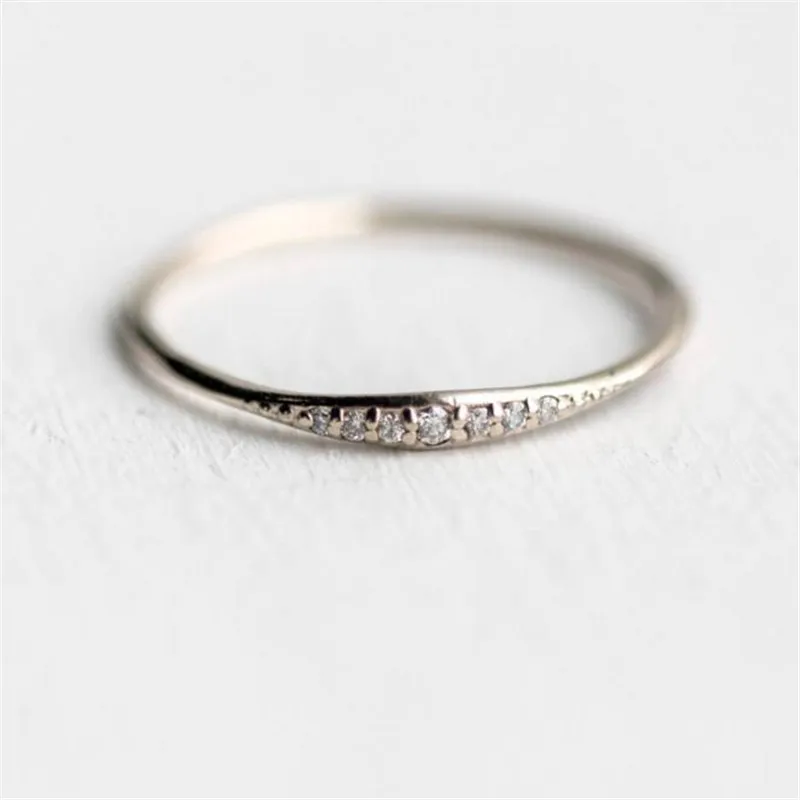 Luxury Silver Rose Gold Wedding Engagement Band Ring Simple Causal Rings Bijouterie For Women Lover's Fashion RF002 | Украшения и