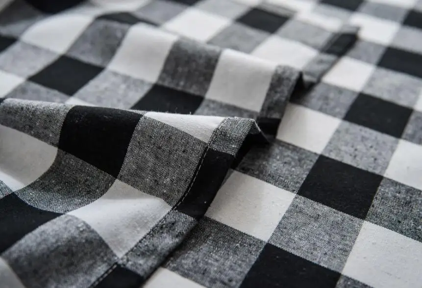 Black tablecloth Классическая красная, черная, белая клетчатая скатерть, Рождественское украшение стола, скатерть из хлопка и льна, домашняя скатерть ZC050 - Цвет: Black tablecloth