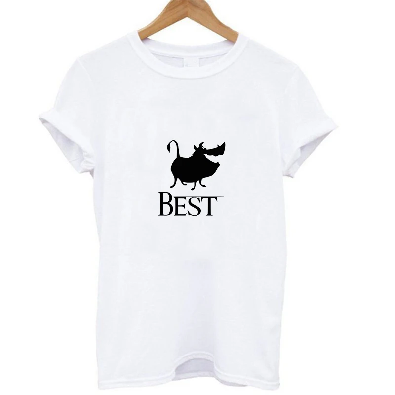 19bk005 Новая популярная футболка Bestie для женщин Hakuna Matata Ullzang, футболка для отдыха с принтом «Король Лев», футболка с круглым вырезом и коротким рукавом - Цвет: 19bk005
