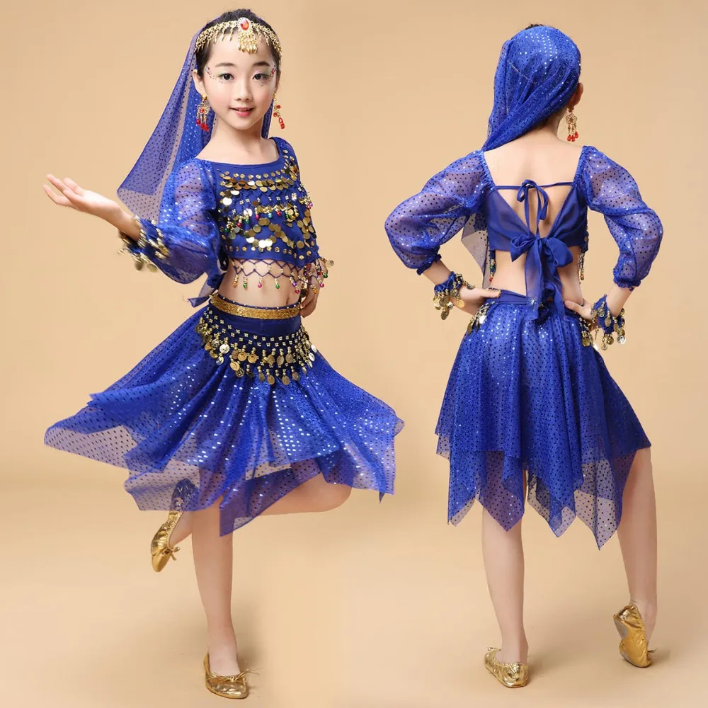 Костюм для девочек в стиле индийского сари 2017 года "Orientale Enfant" для детей, комплект одежды для восточного танца беллидансера.