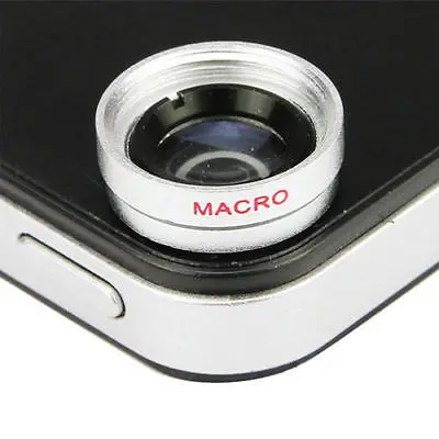 Магнитный 4 в 1 Рыбий Глаз + Телеобъектив широкоугольный макро Мобильного