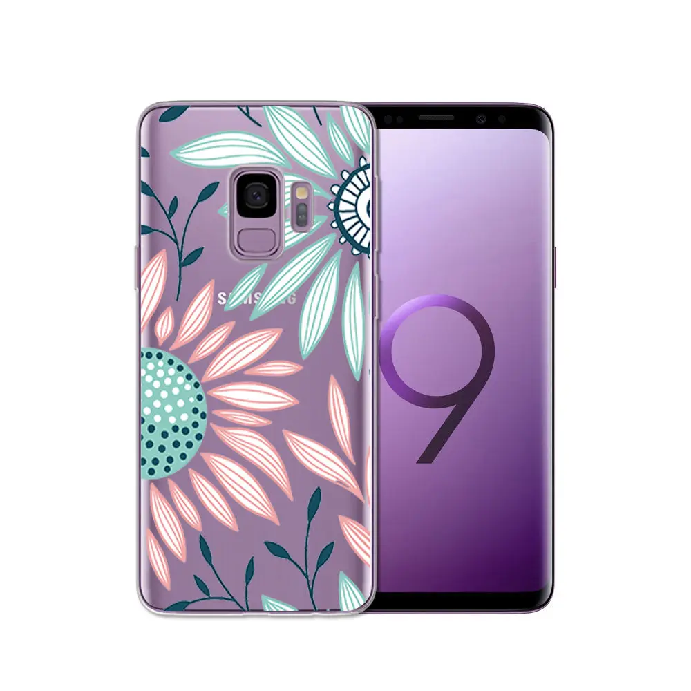 Окрашенные Чехлы для Samsung Galax s5 S6 S7 S8 S9 мягкий ТПУ чехол телефона edge Plus прозрачные