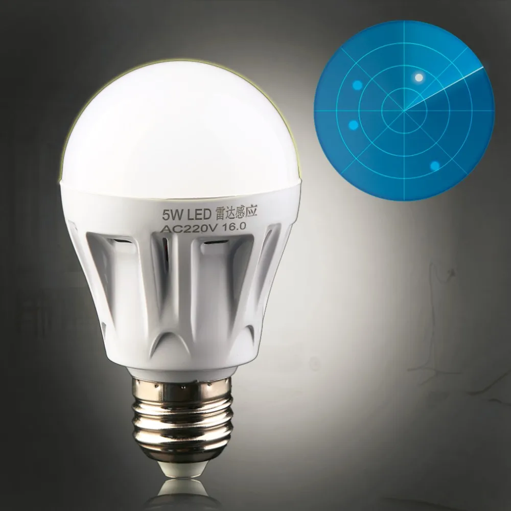 Icoco Новое поступление года E27 LED микроволновая печь Радар движения окружающей среды Сенсор свет лампы AC85-265V 5 Вт для коридор гараж двор