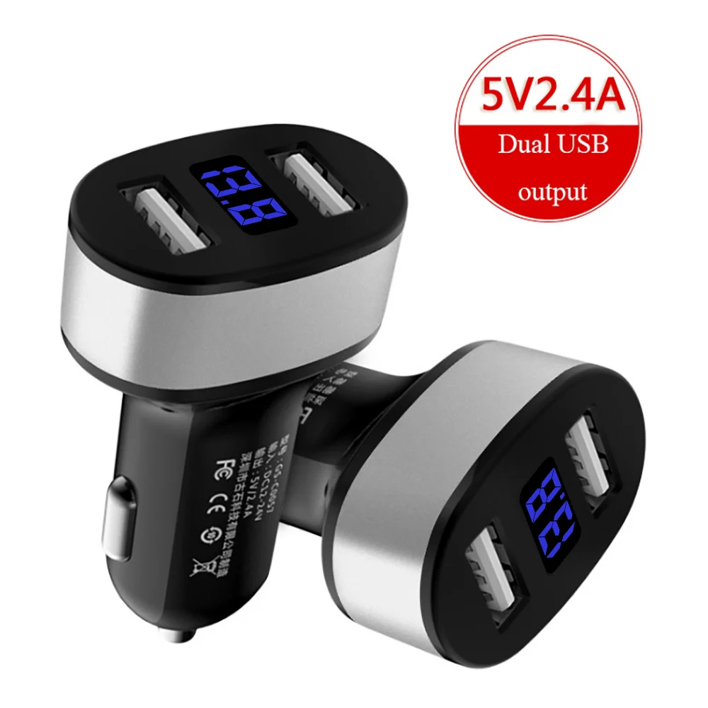 DCAE Dual USB Автомобильное зарядное устройство для iPhone XS Max XR X 8 samsung S9 зарядное устройство для мобильного телефона 5 в 2,4 А быстрое зарядное устройство ing автомобильное зарядное устройство адаптер