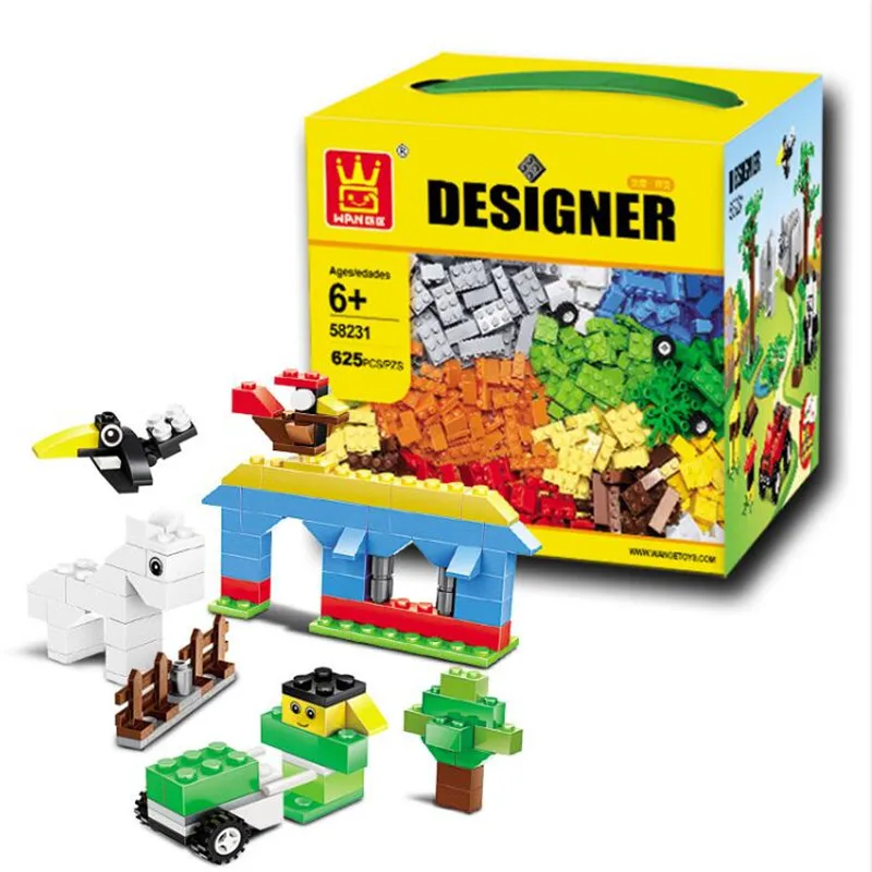 625 штук Wange 58231 DIY творческие кирпичи игрушки оптом строительные блоки детские