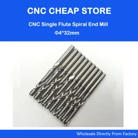 promotion 5pcslot high quality cnc bits single flute spiral router carbide end mill cutter tools 4 x32mm ovl 55mm