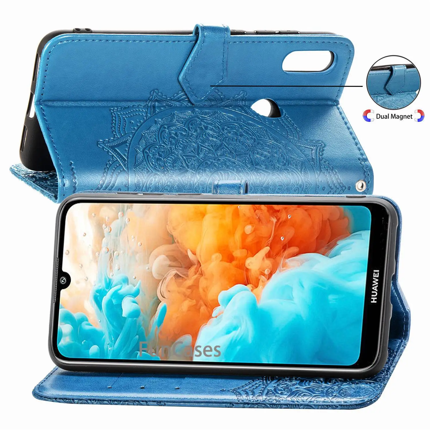 СПС huawei y6 2019 чехол Y6 кожаный для MRD-LX1 MRD-LX1F Y 6 Чехол-книжка телефона с кошельком и