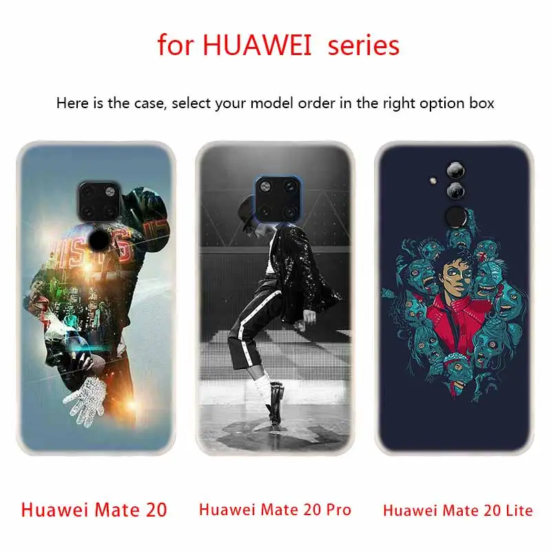 Прозрачный чехол Майкла Джексона мягкие силиконовые чехлы для Huawei Mate 10 Lite 20 Pro 20X S