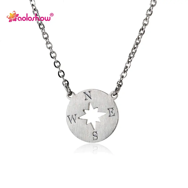Изящное ожерелье с компасом для женщин ювелирное изделие из нержавеющей стали
