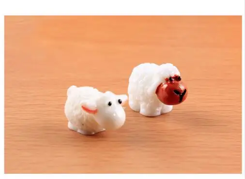 2 шт./компл. kawaii милые овцы Фея дома микро сад украшения мох Кукольный дом