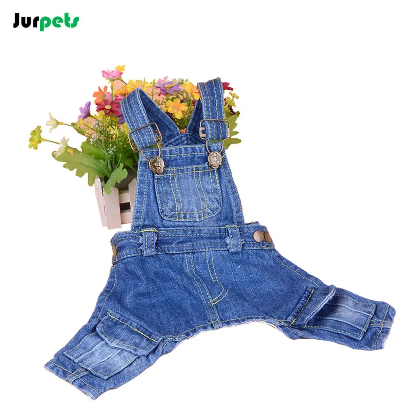 Новый стиль собака одежда Ретро Denim Комбинезоны для женщин и малышек