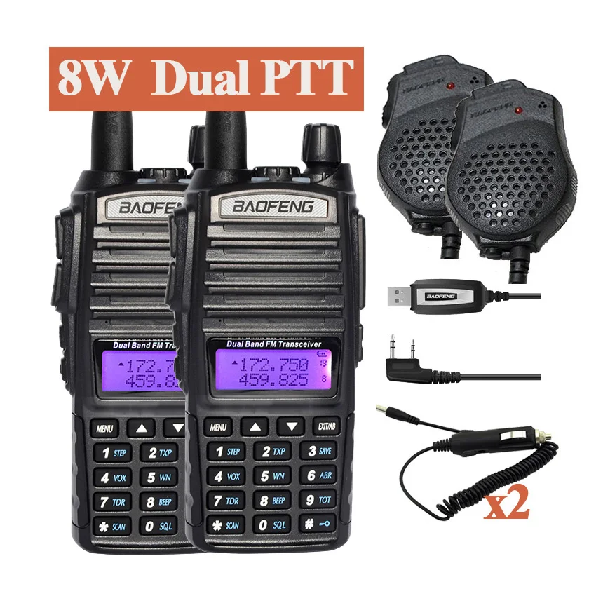2 шт. портативная рация 8 Вт два диапазона|baofeng uv-82hx|baofeng uv822pcs baofeng |