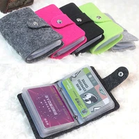 true fashion women card case id credit card wool felt wallet holder organizer case pocket business card holder storage bags